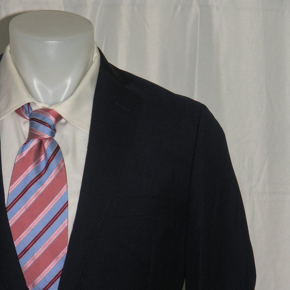 Brooks Brothers Fitzgerald Vitale Mohair Blue Barathea Two Button Blazer 42XL